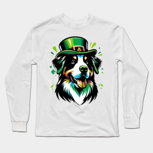 Entlebucher Mountain Dog in Saint Patrick's Day Festive Spirit Long Sleeve T-Shirt